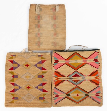 Three Nez Perce (Plateau) Corn Husk Bags