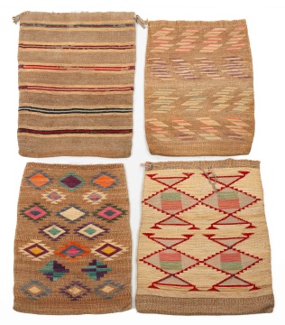 Four Nez Perce (Plateau) Corn Husk Bags