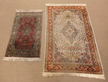 Persian Rug and Silk Medallion Oriental Rug