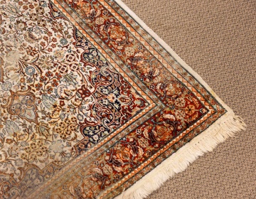 Persian Rug and Silk Medallion Oriental Rug