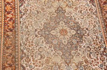 Persian Rug and Silk Medallion Oriental Rug