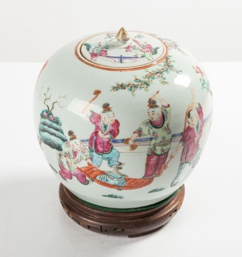 Chinese Painted Porcelain Ginger Jar