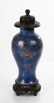 Chinese Powder Blue Decorated Vase