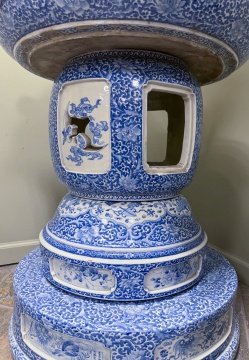 Japanese Blue & White Porcelain Garden Pagoda