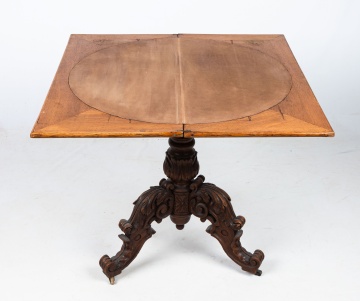 Carved Oak R. J. Horner Style Card Table