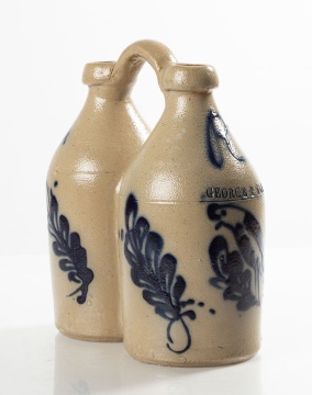 George P. Flagg Stoneware Presentation Double Jug