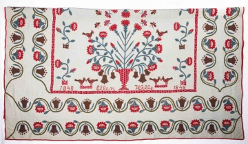 Fine & Rare American Embroidered Quilt, by Ellen Wells