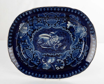 Blue Transferware Platter