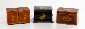 Three Antique English Tea Caddies