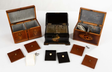 Three Antique English Tea Caddies