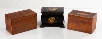 Three Antique English Tea Caddies