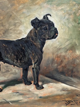 Two Boston Terrier Dog Portraits, Attributed to John Emms (British, 1843-1912)