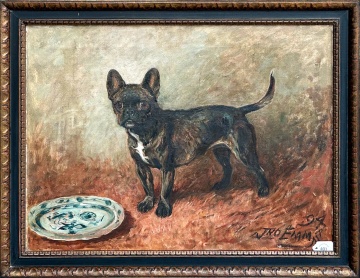 Two Boston Terrier Dog Portraits, Attributed to John Emms (British, 1843-1912)