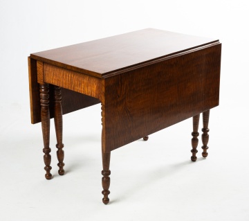 Country Sheraton Tiger Maple Drop Leaf Table