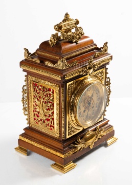 French Mahogany and Gilt Brass Mantle Clock