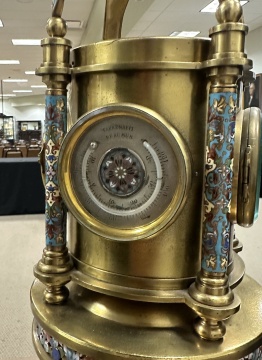 Rare French Industrial Animated Clock, "The Bollard"