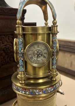 Rare French Industrial Animated Clock, "The Bollard"