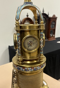 Rare French Industrial Animated Clock, "The Bollard"