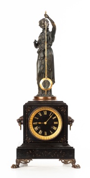 French Figural Mystery Clock, Attributed to Guilmet