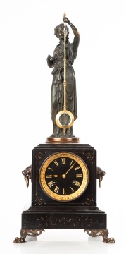 French Figural Mystery Clock, Attributed to Guilmet