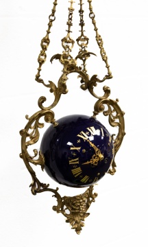 Unusual French Hanging Orb Clock