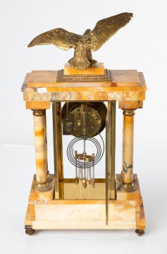 Three-Piece French Empire Mantle Clock & Garniture