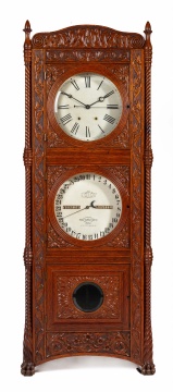 Rare Ithaca Floor Calendar Clock, Cornell Model