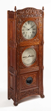 Rare Ithaca Floor Calendar Clock, Cornell Model