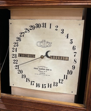 Rare Ithaca Floor Calendar Clock, Cornell Model