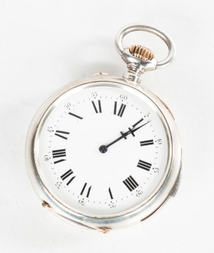 Swiss Silver & Gold Quarter Repeating Open Face Pocket Watch