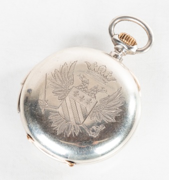 Swiss Silver & Gold Quarter Repeating Open Face Pocket Watch