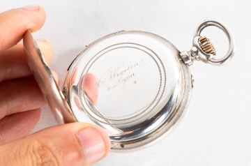 Swiss Silver & Gold Quarter Repeating Open Face Pocket Watch