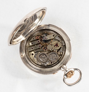 Swiss Silver & Gold Quarter Repeating Open Face Pocket Watch