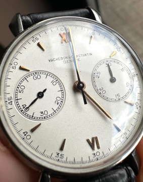 Rare Vacheron Constantin Stainless Steel Chronograph Wristwatch, 1948