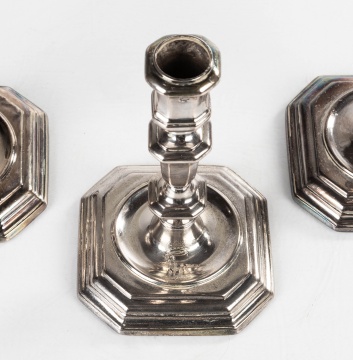 Four Early George I Silver Candlesticks