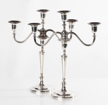 Pair of Tiffany & Co. Three-Light Candelabras