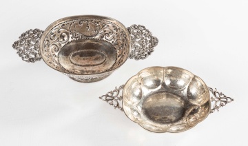 Two Continental Silver Porringers