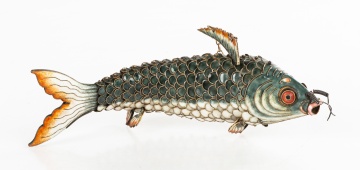 Russian Silver & Enameled Fish