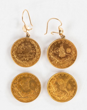 (4) Turkiye Ottoman 100 Kurush Gold Coins