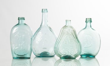 Early Blown Glass Bottle Flasks