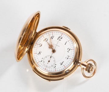 E. Mathey 14K Gold Pocket Watch Chronometer with Repeater