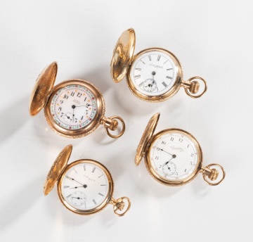 Four 14K Gold Pocket Watches