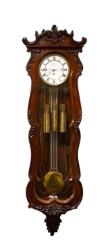 19th Century Rosewood Serpentine Grande Sonnerie Vienna Regulator, by Ludwig Hainz