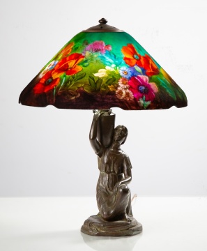 Fine & Rare Handel Notched Poppy Lamp