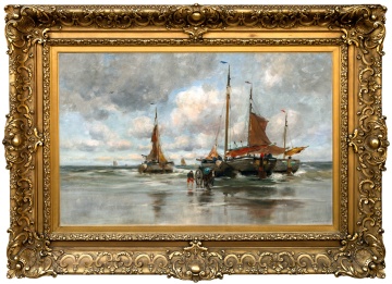 Charles P. Gruppe (1860-1940) Ships on the Coast off Holland