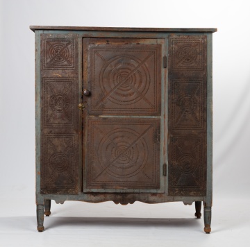 American Painted & Punched Tin Pie Safe