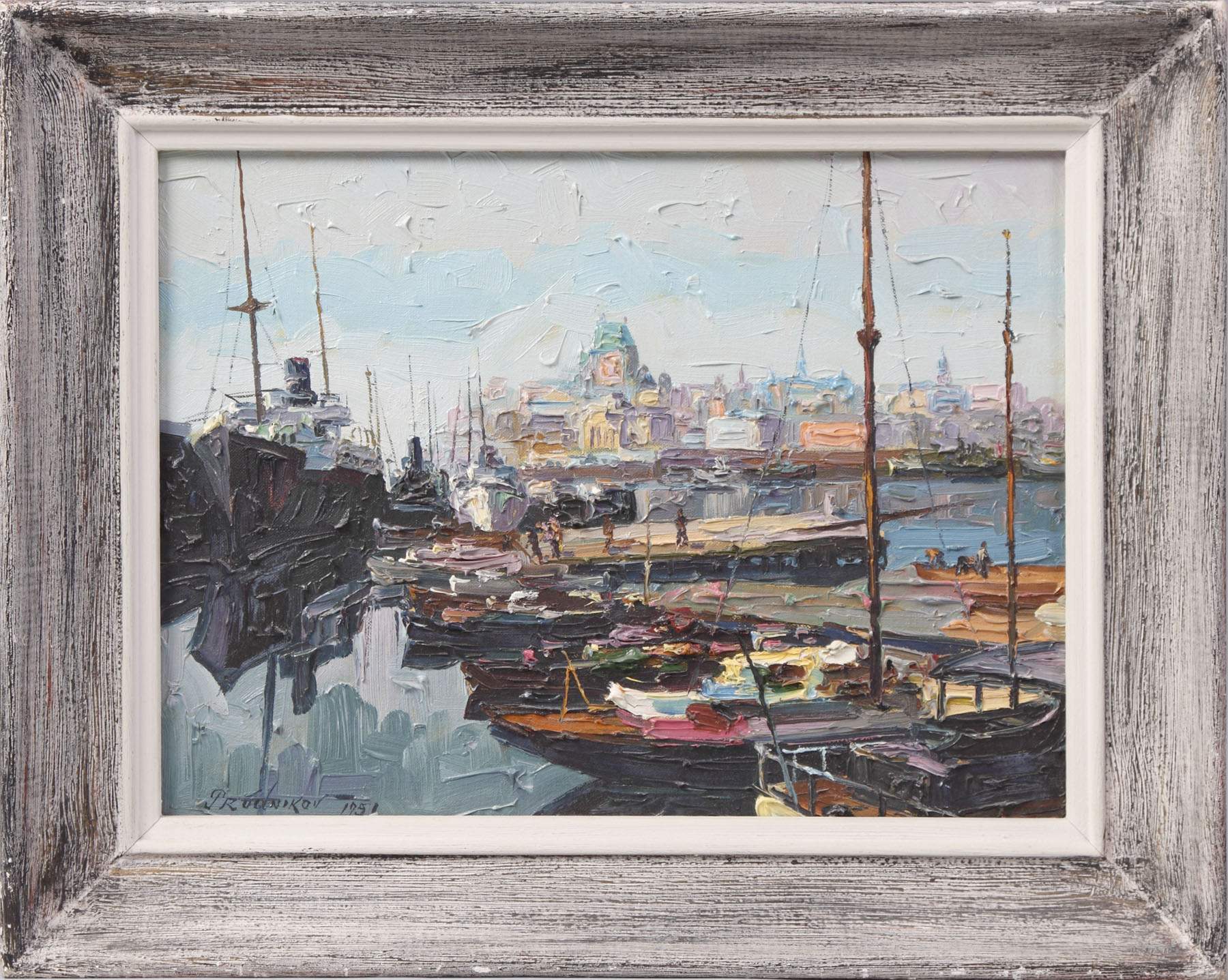 Sgn. Painting, Harbor Scene 