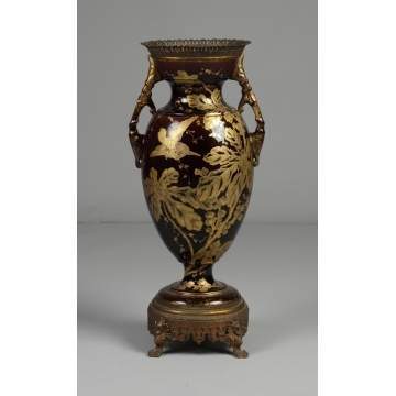 Majolica Oriental Style Floor Vase | Cottone Auctions