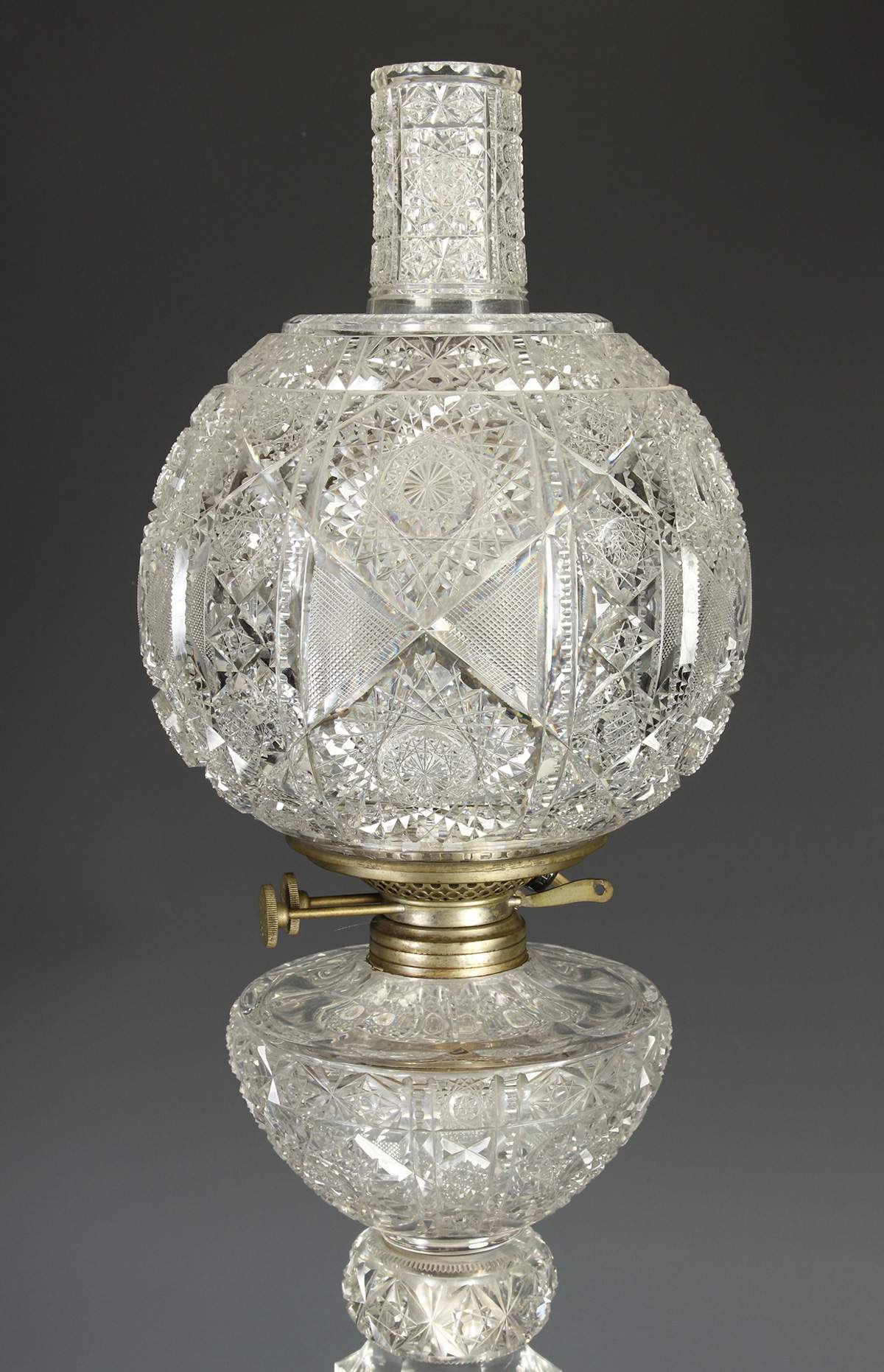 Fine & Rare Brilliant Period Cut Glass Oil Lamp Cottone Auctions