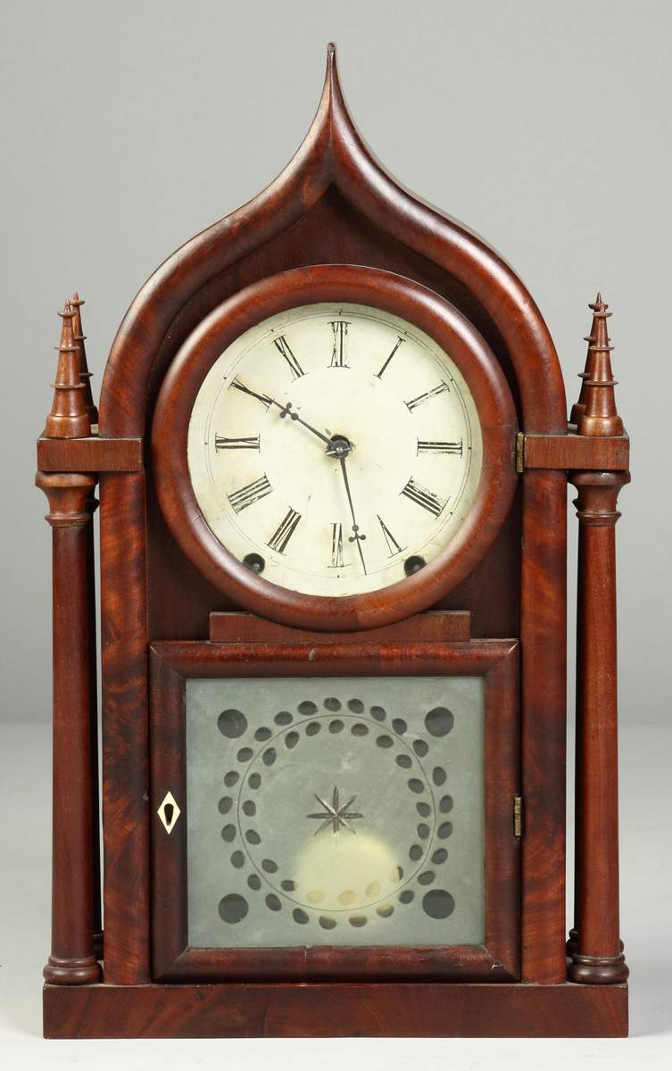 Onion Top, Four Column Steeple Clock | Cottone Auctions